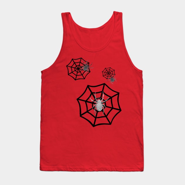 CREEPY Happy Halloween Spider Webs Tank Top by SartorisArt1